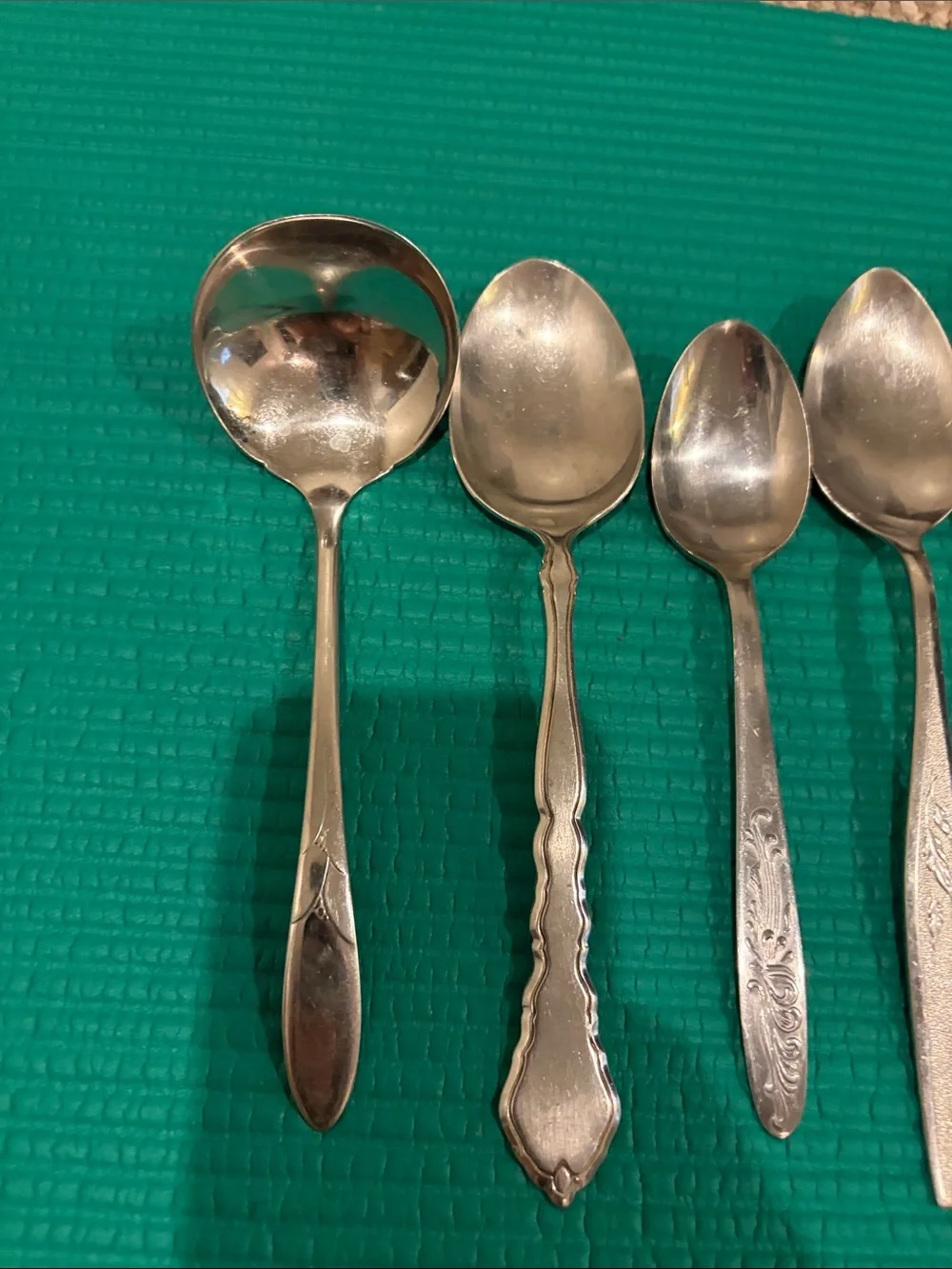 Vintage Assorted Stainless Steel Serving Spoons - Silver- set of 7